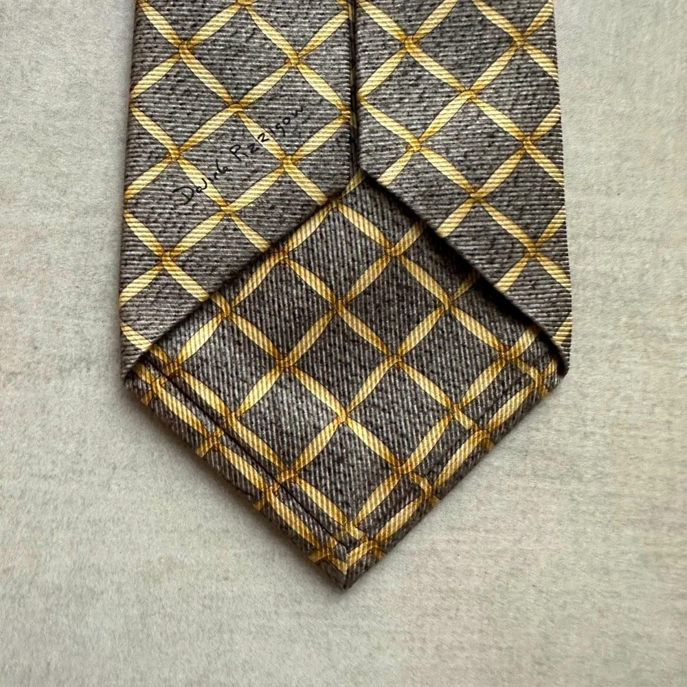 BVLGARI Grey-Green & Gold Seven Fold Tie